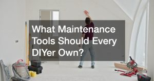 home maintenance worker and tools