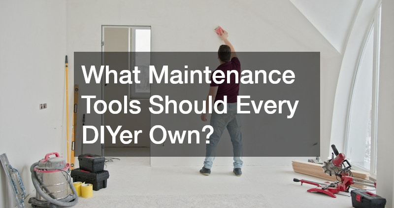 home maintenance worker and tools